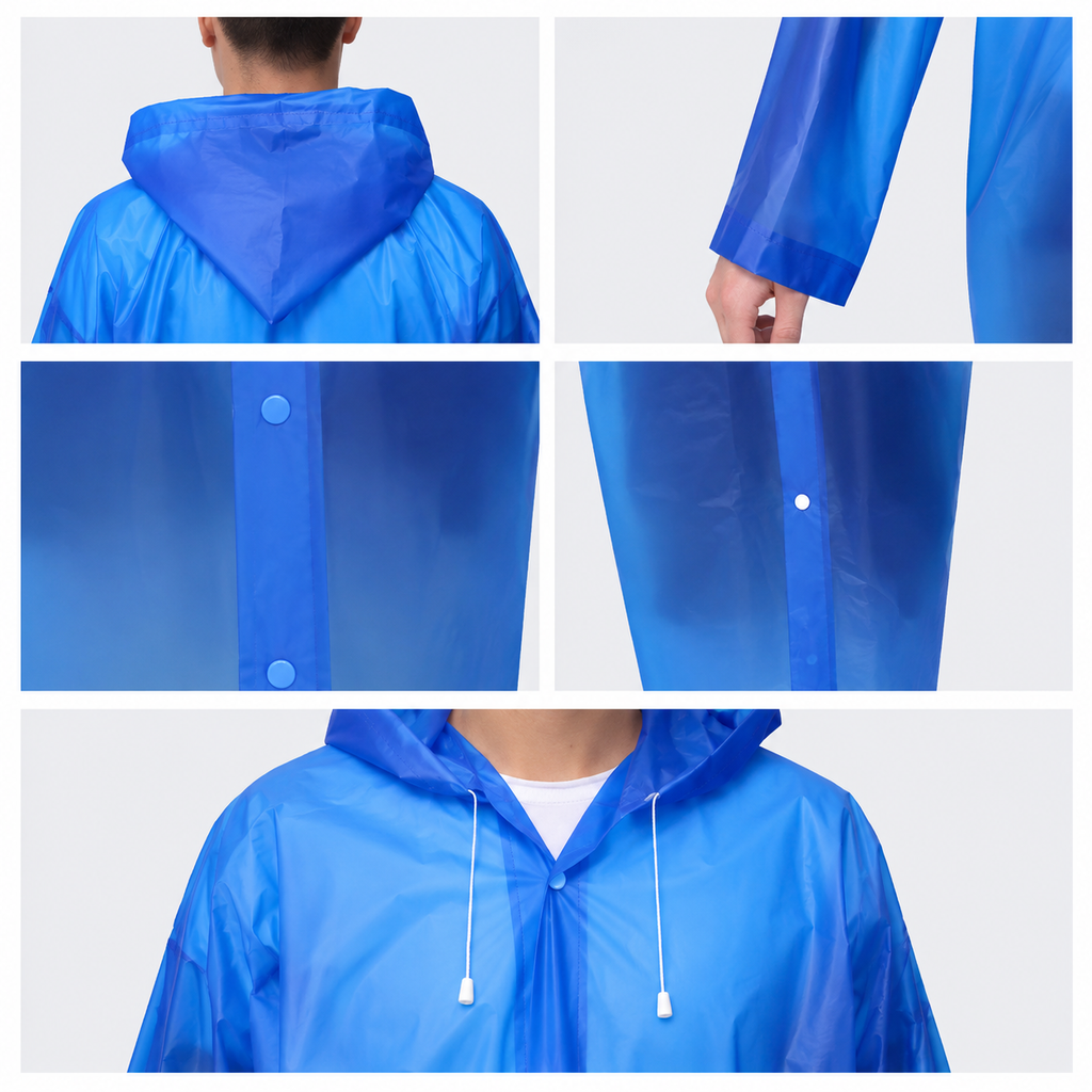 Adult Waterproof Hooded Raincoat for Men