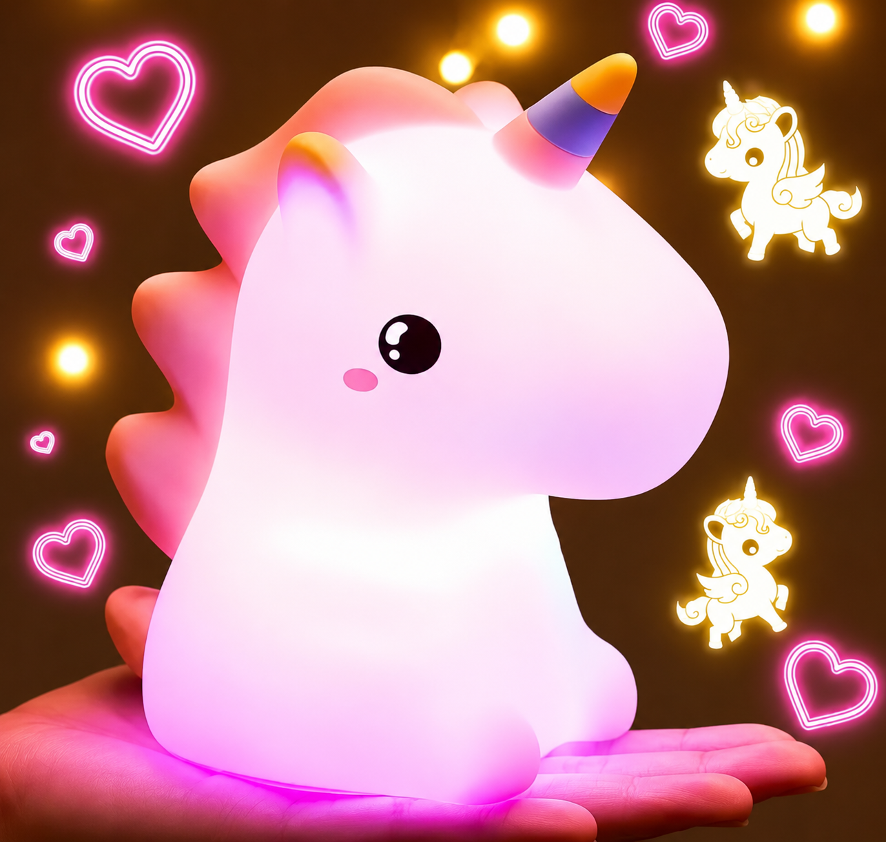 Cute Unicorn Silicone Night Light