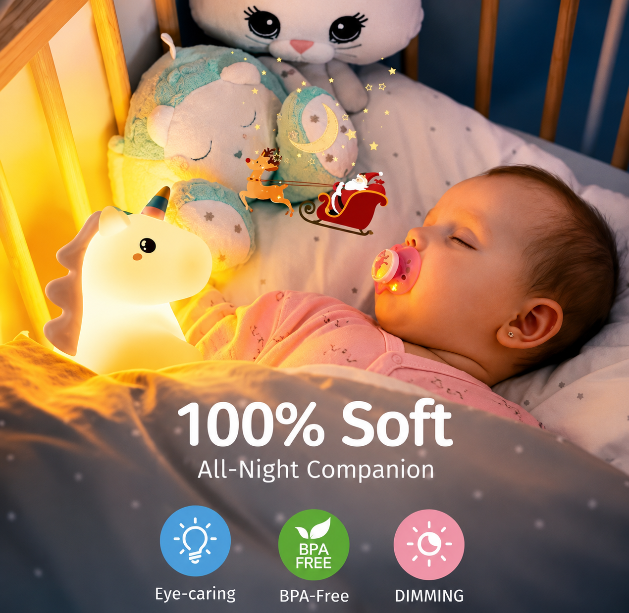 Cute Unicorn Silicone Night Light