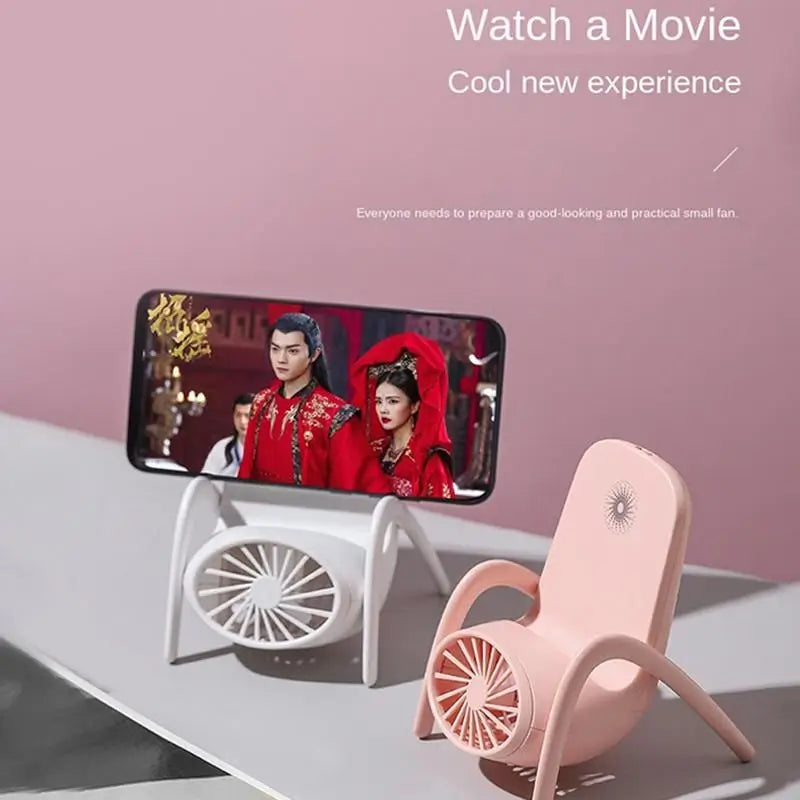 Portable Mobile Phone Holder Fan Personal Fan Multi- Function Fan Handheld Charging Fan (Battery Not Include)