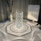 Rechargeable Crystal Diamond Table Lamp with Touch Control & Remote | USB LED Night Lamp for Bedroom, Living Room & Home Décor