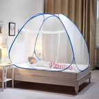 Foldable King Size Mosquito Net for Double Bed with Zipper Doors Strong Polyester Mesh Tent Style Machardani