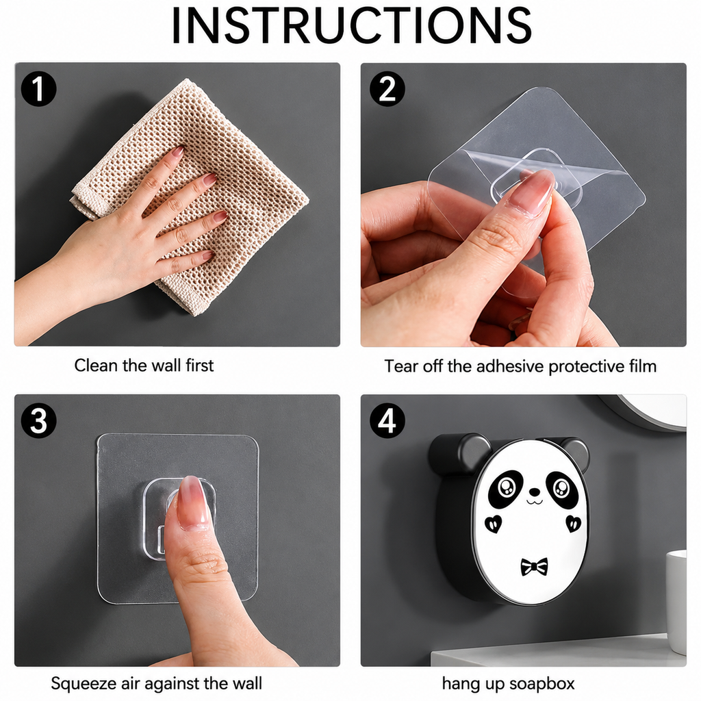 Cute Panda Wall Soap Holder