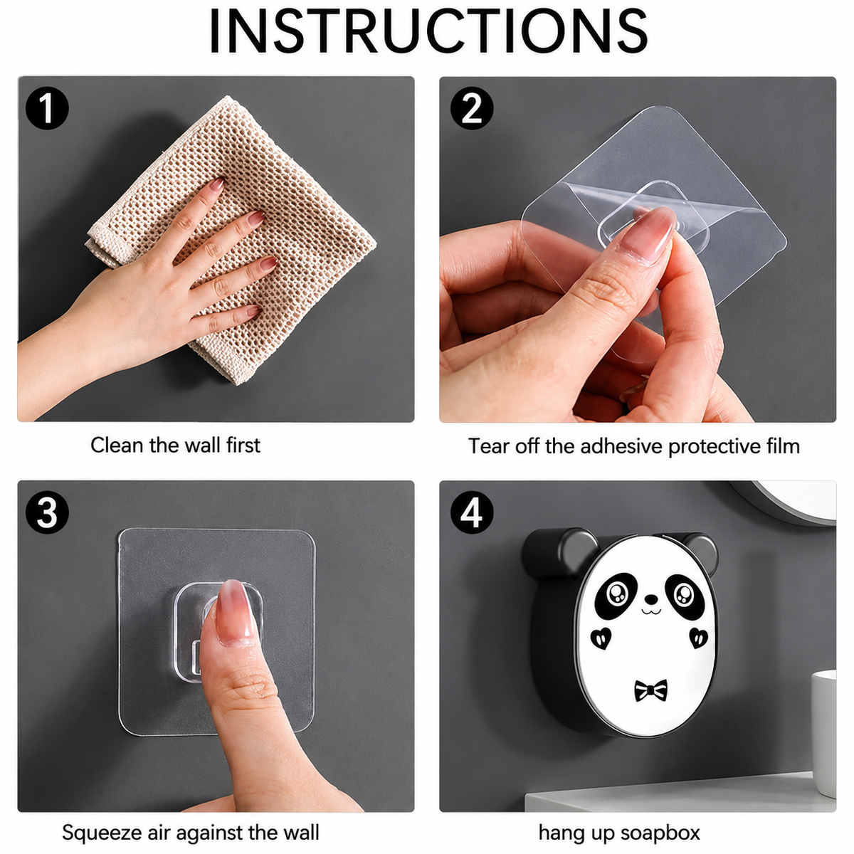 Cute Panda Wall Soap Holder