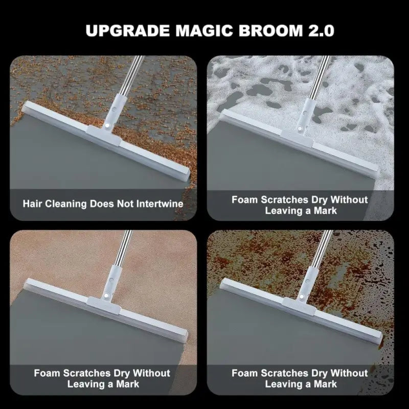 Tot2hom Multifunctional Magic Broom 38 Inch Floor Wiper Brush, 180 Degree Rotatable Wiper Retractable and Adjustable Broom for Flat Floor, Wiper for Floor Cleaning, Bathroom, Kitchen, Tiles Dust, Water Cleaning, Expendable Handle.