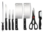 8 Piece Stainless Steel Kitchen Knife Set with Scissor, Peeler & Sharpener