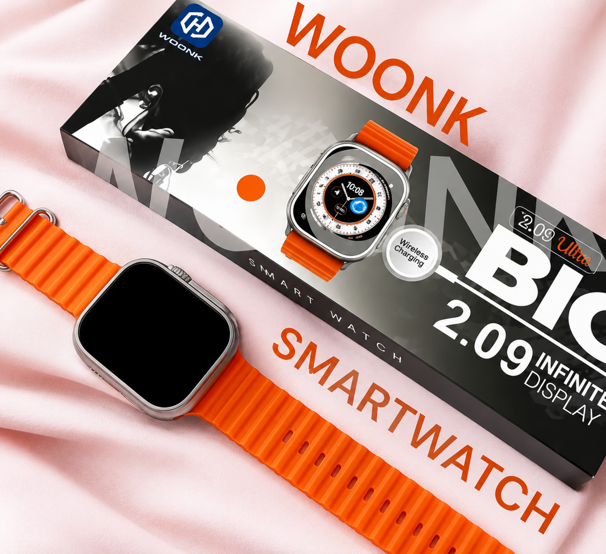 T800/900 Ultra Wireless Charging Watch – Orange Band
