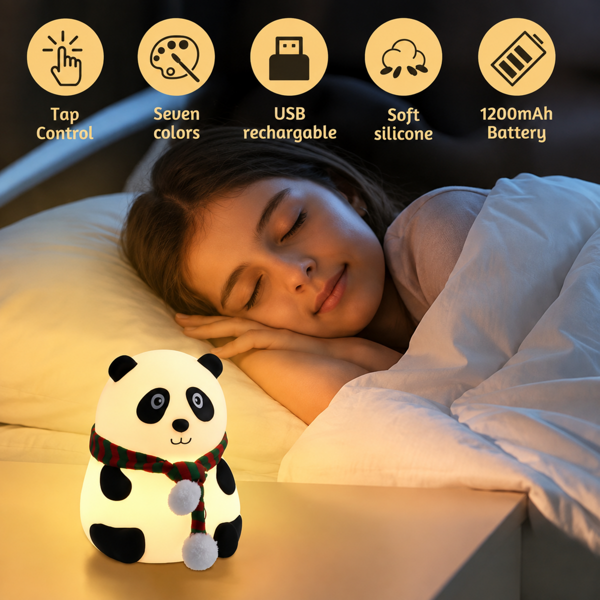Cute Silicone Panda LED Night Lamp
