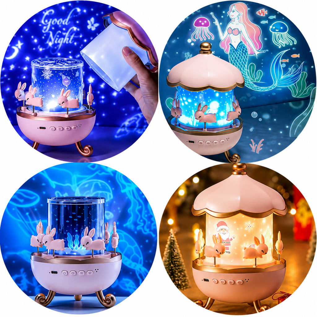 Galaxy Bunny Star Projector Lamp