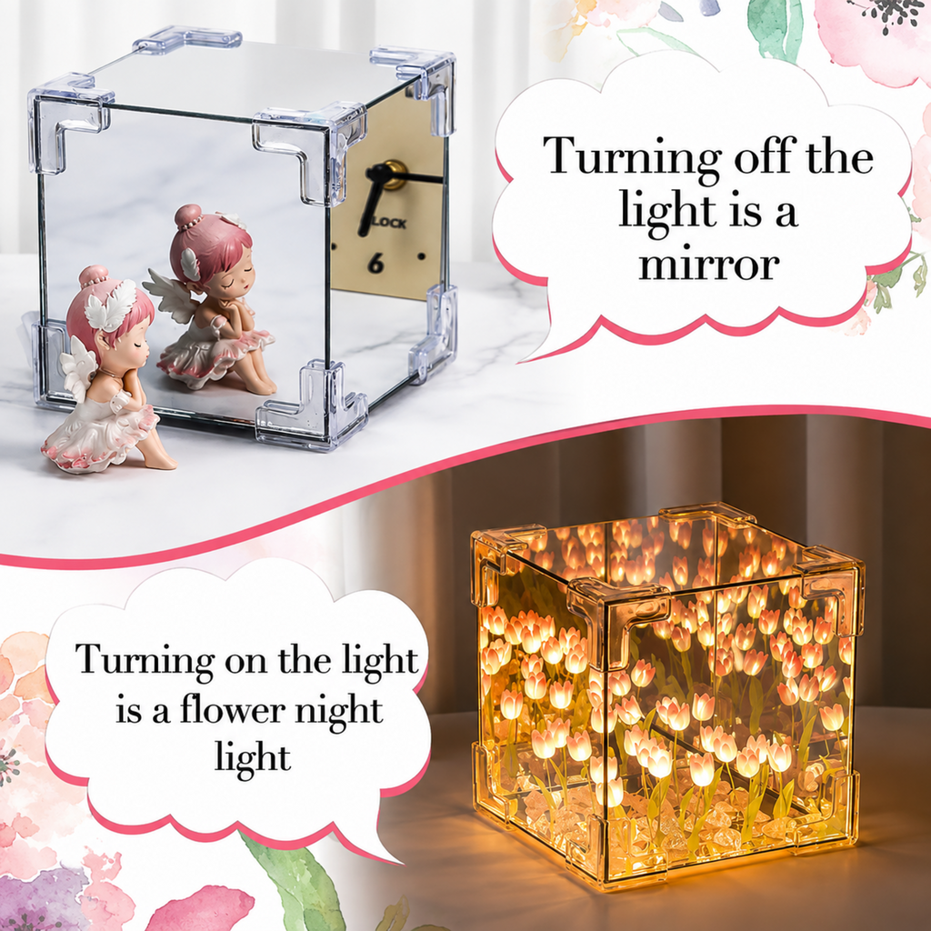 3D Tulip Infinity Mirror Lamp