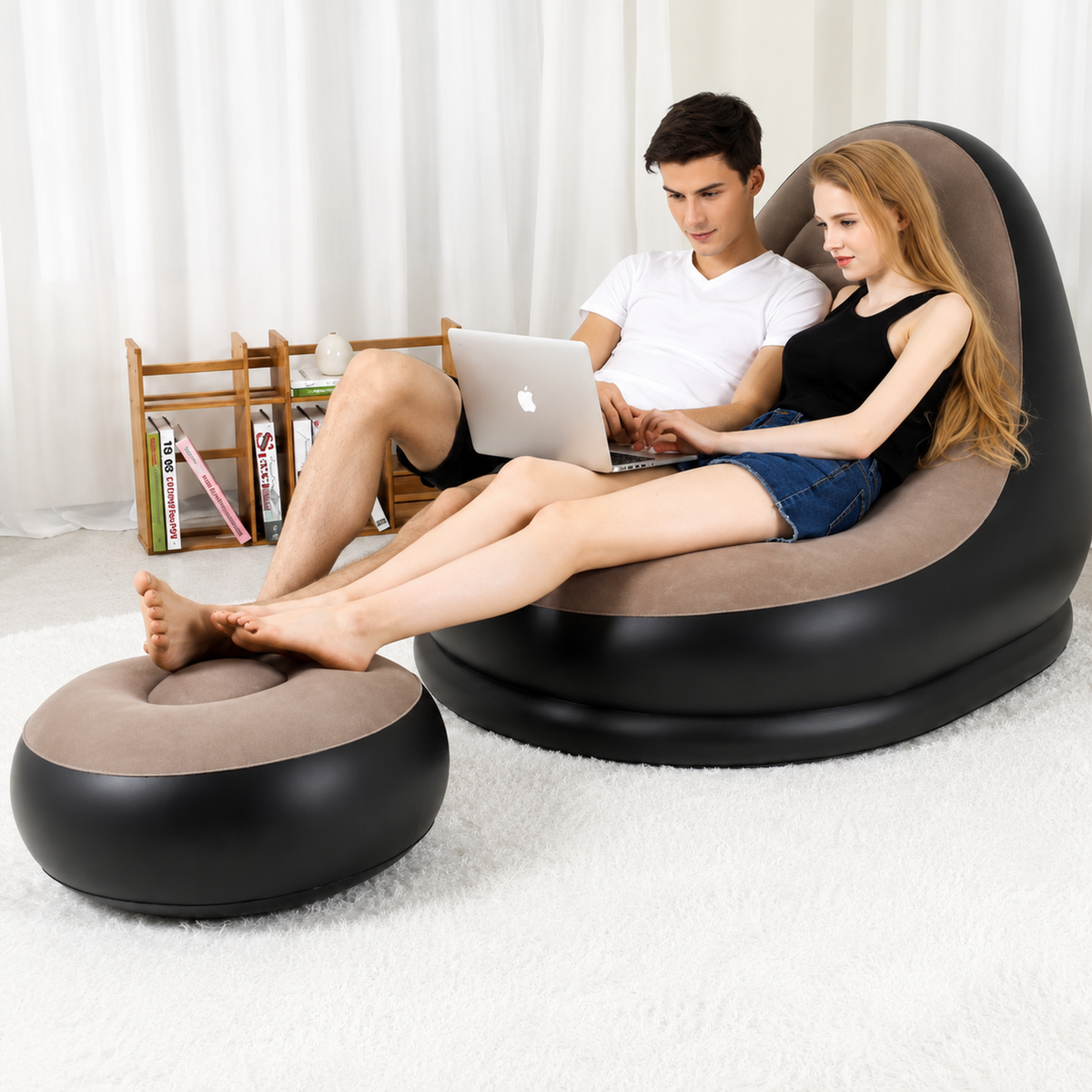 Inflatable Lounge Sofa With Footrest