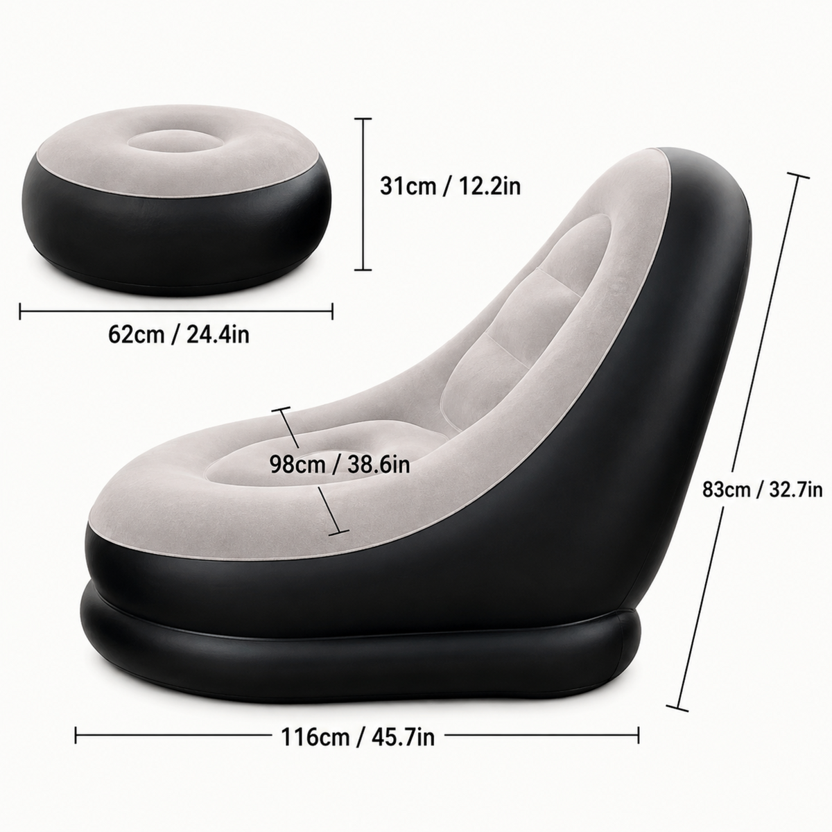 Inflatable Lounge Sofa With Footrest
