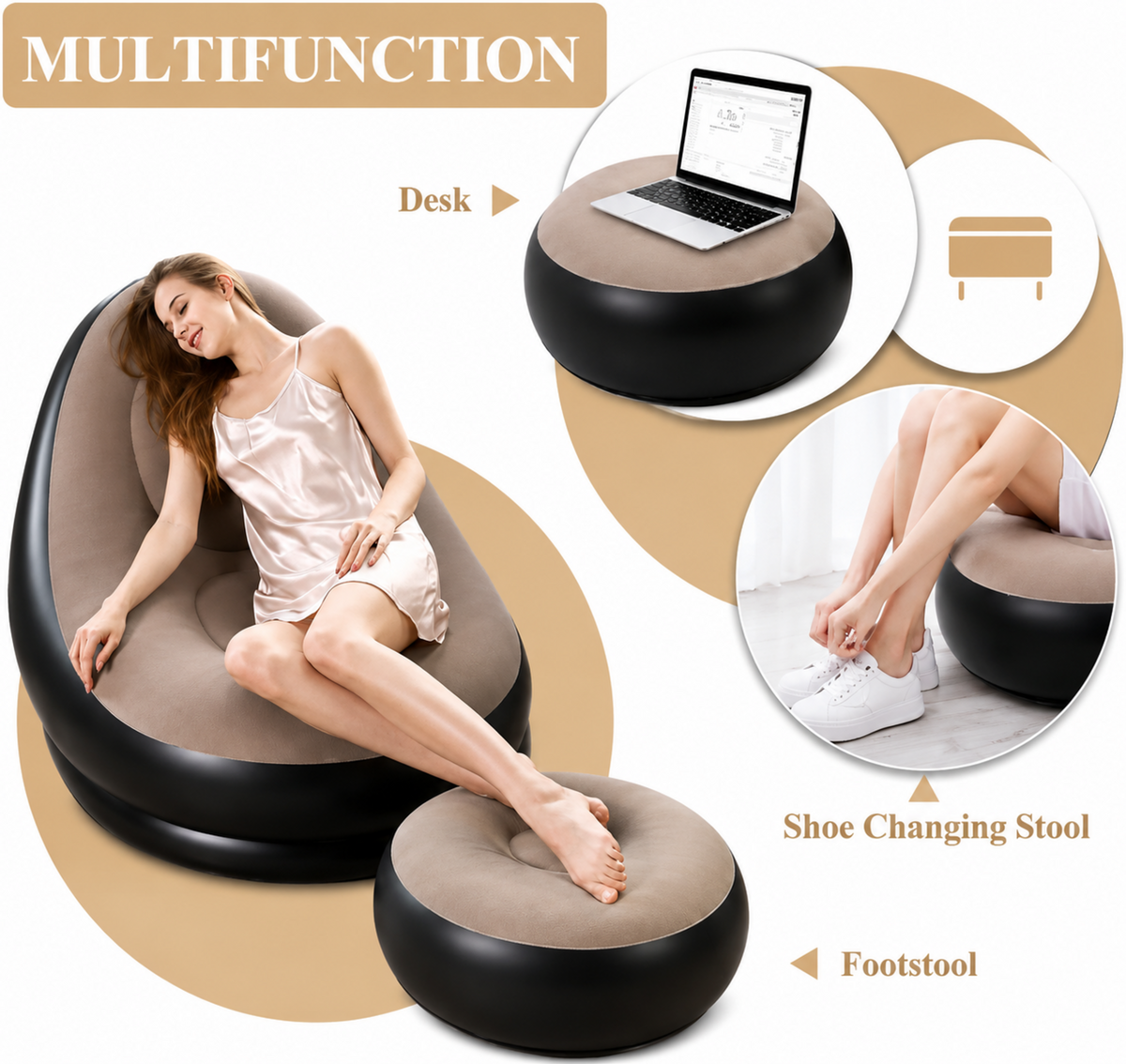 Inflatable Lounge Sofa With Footrest