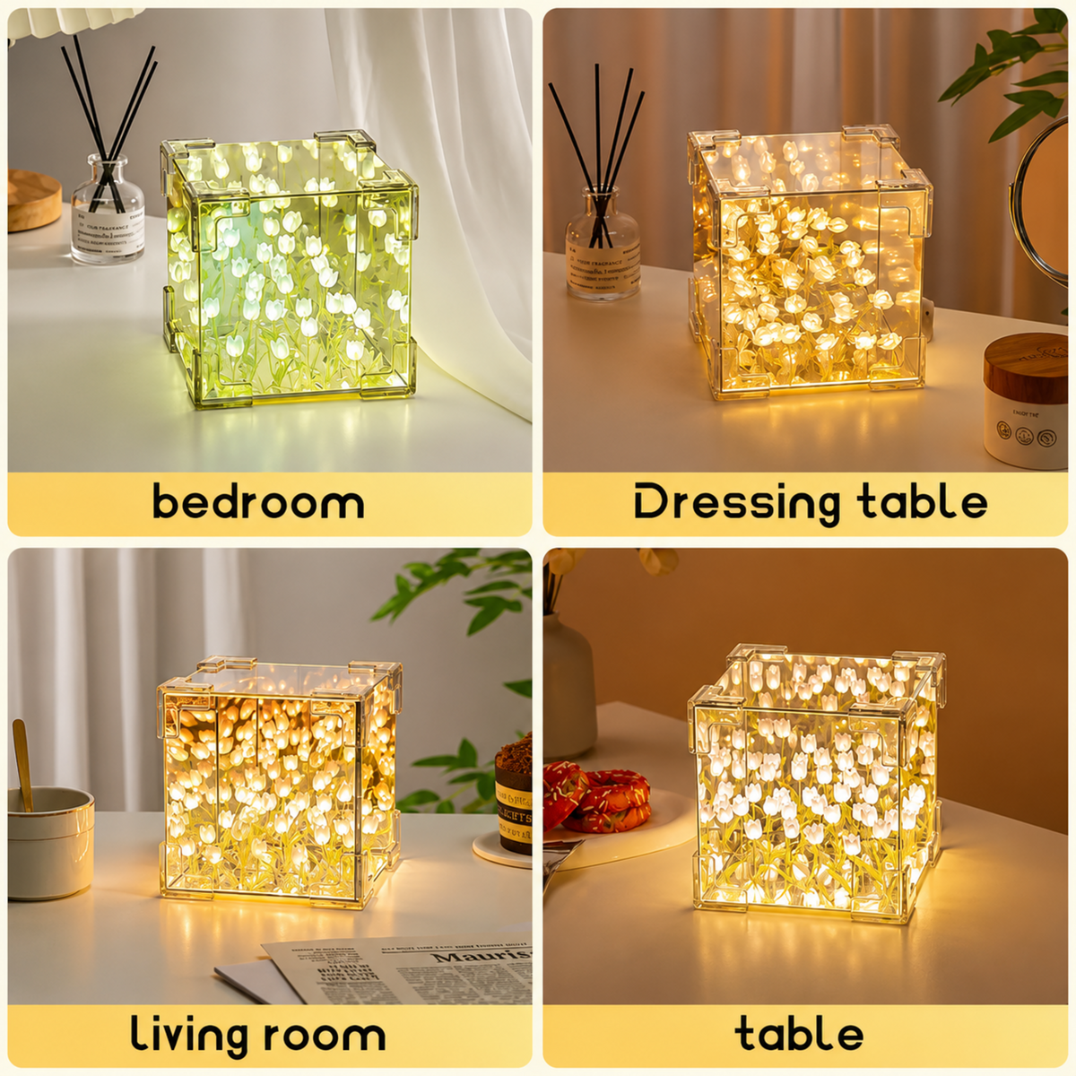 3D Tulip Infinity Mirror Lamp