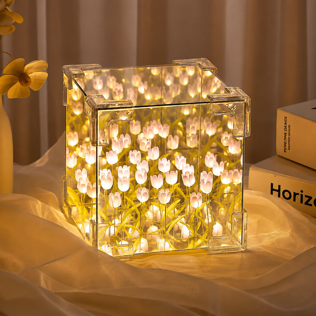 3D Tulip Infinity Mirror Lamp
