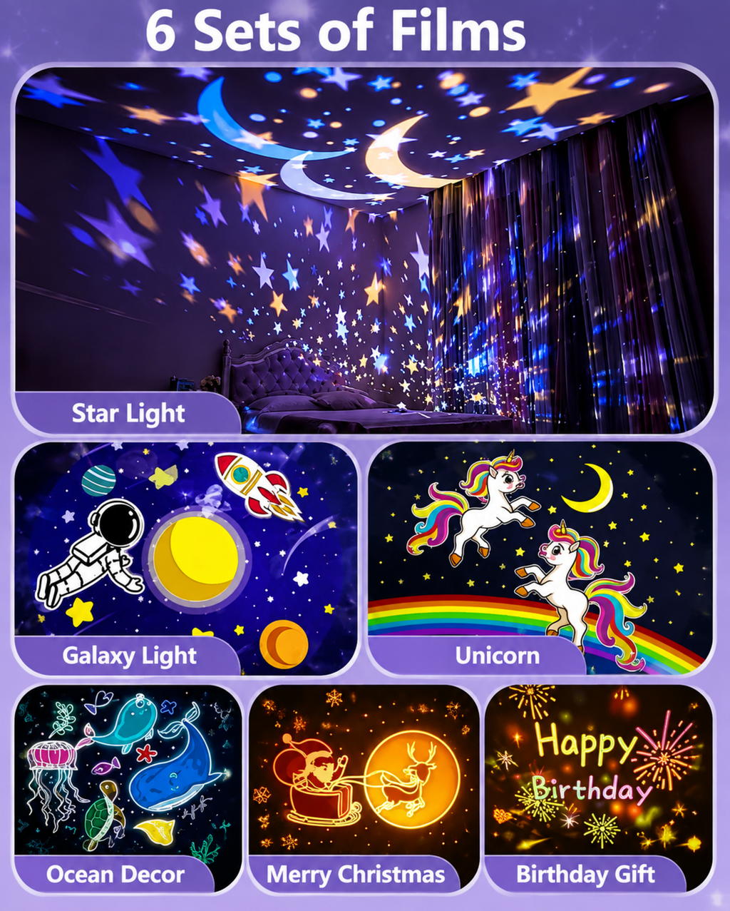 Galaxy Bunny Star Projector Lamp