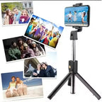 Bluetooth Expandable 3-in-1 Selfie Stick with Wireless Remote & Tripod Stand | Compatible with iPhone, iPad & Android.